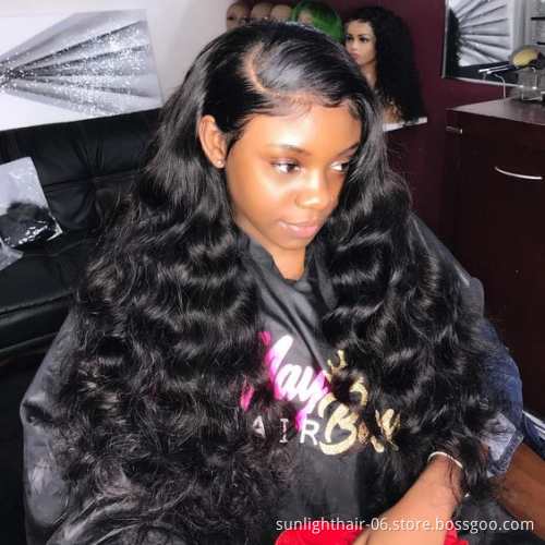 Raw indian hair full lace wig unprocessed 180% density full lace wig human loose wave wigs Africanmall hair